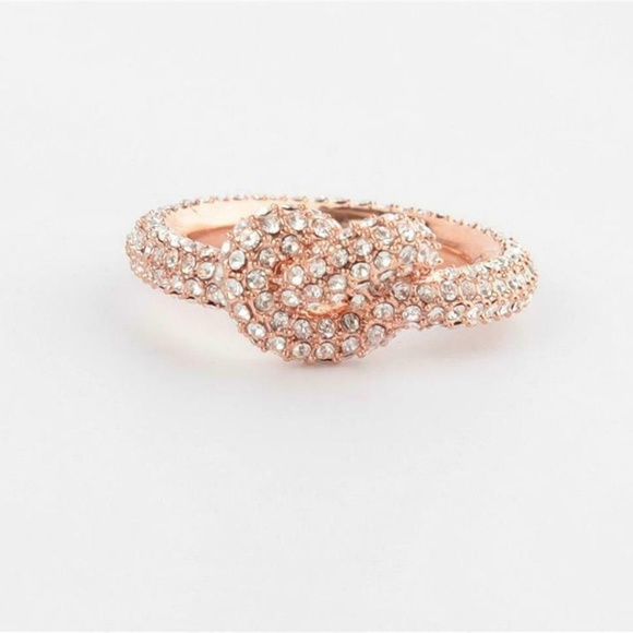 Michael Kors Brilliance Crystal Rose Knot Ring 7 - Picture 1 of 5